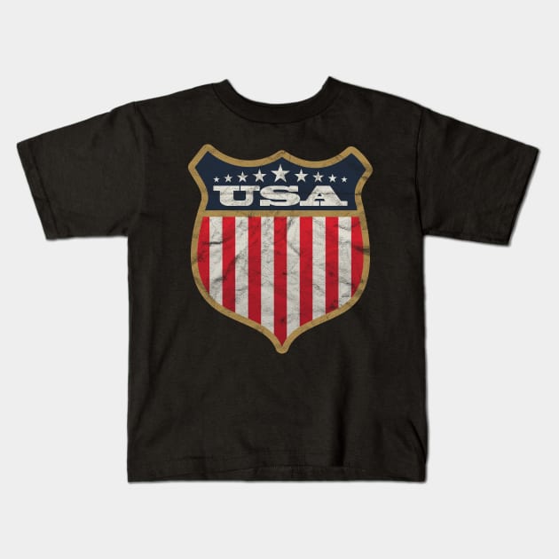 'USA Vintage white ' Cool USA Flag Vintage Kids T-Shirt by ourwackyhome